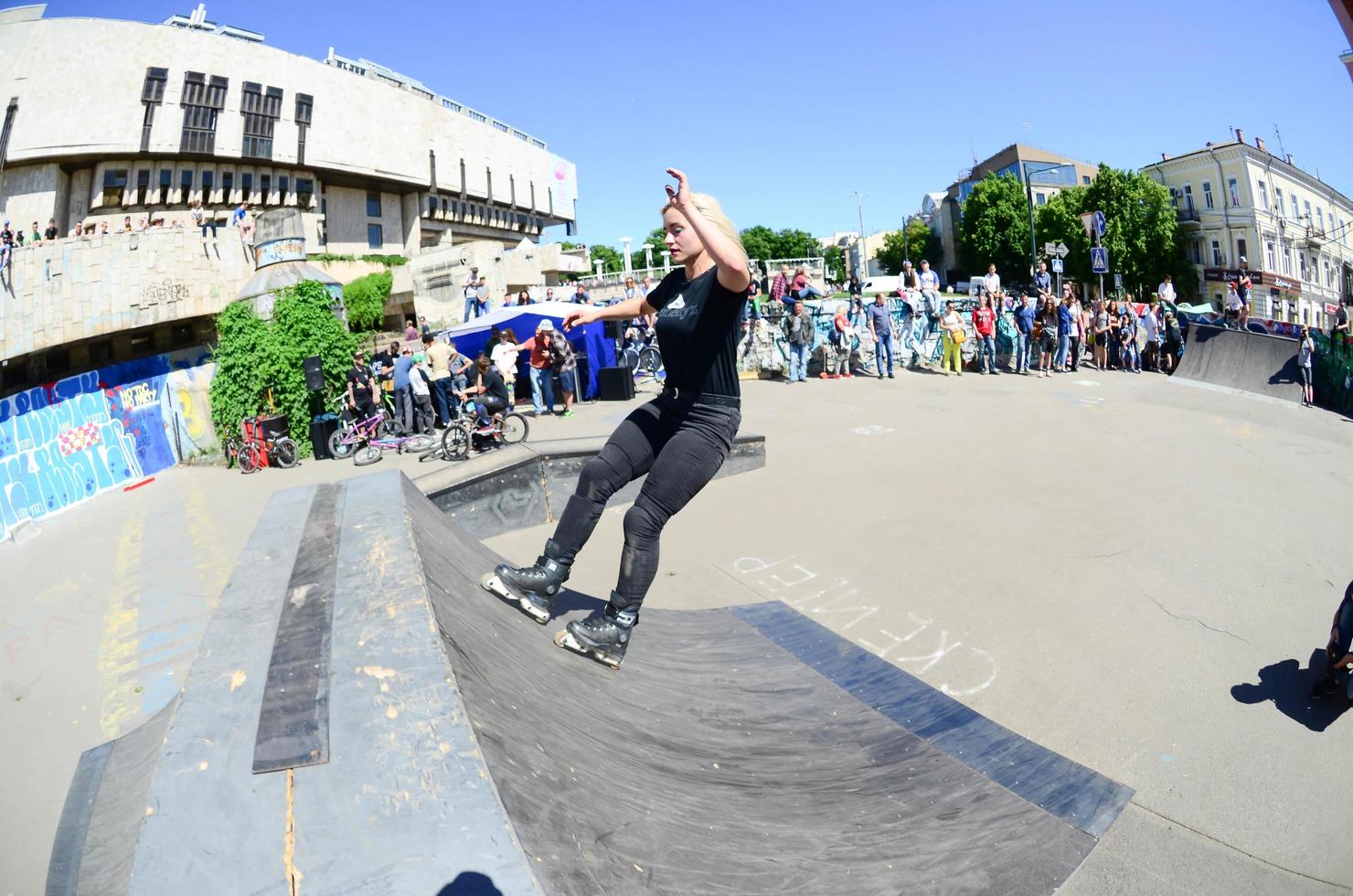 KHARKOV. UKRAINE - MAY 2, 2022 Roller skating during the annual festival of street cultures photo