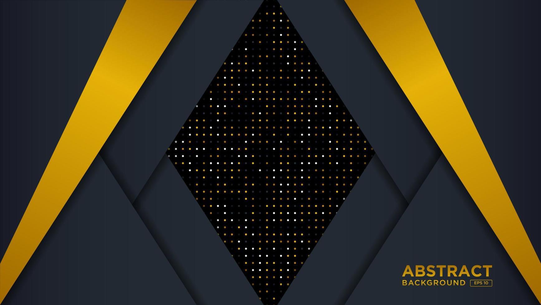 papercut overlaping background. Abstract dark background with golden lines and golden glitters dots element decoration. modern background. vector