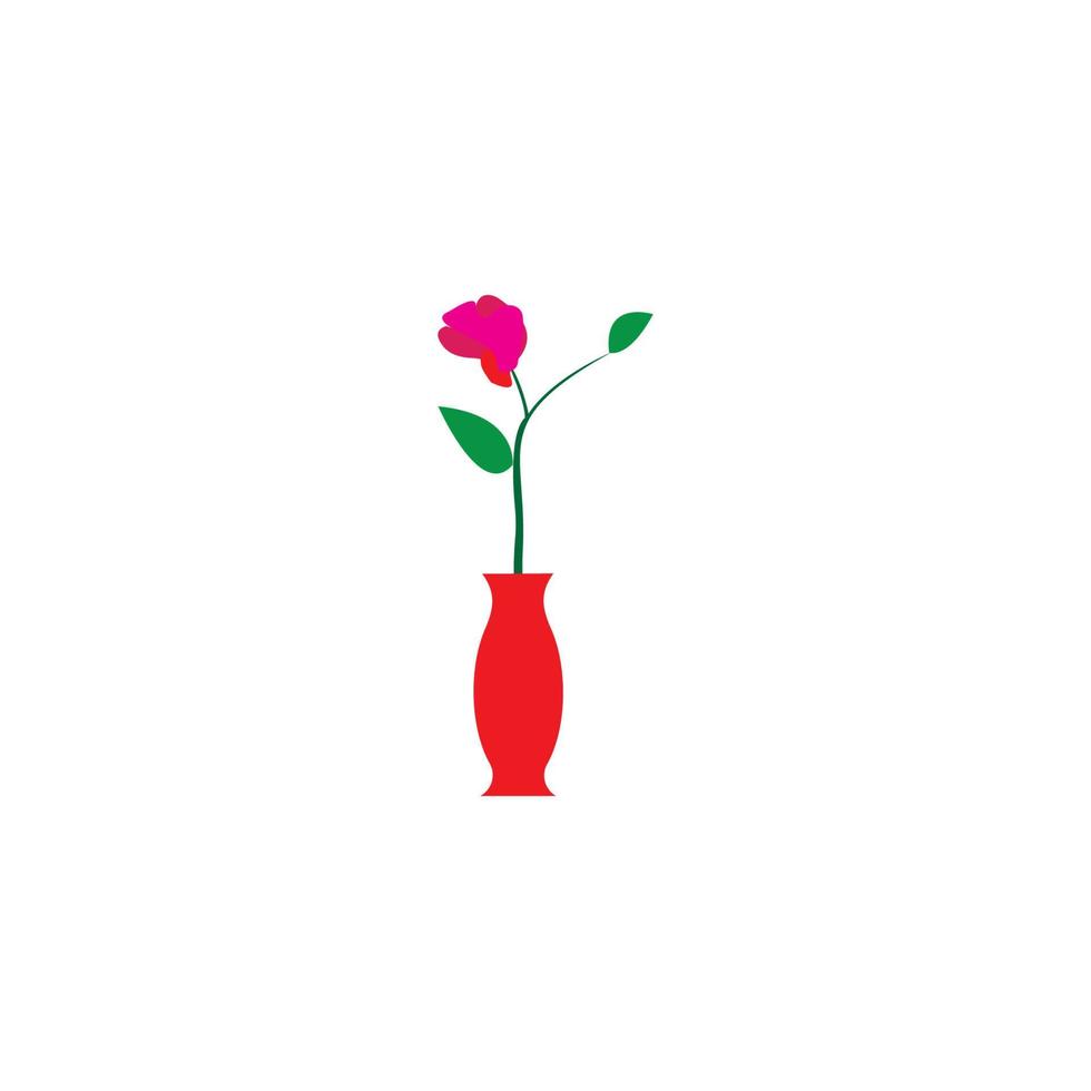 flower in the vase logo vector