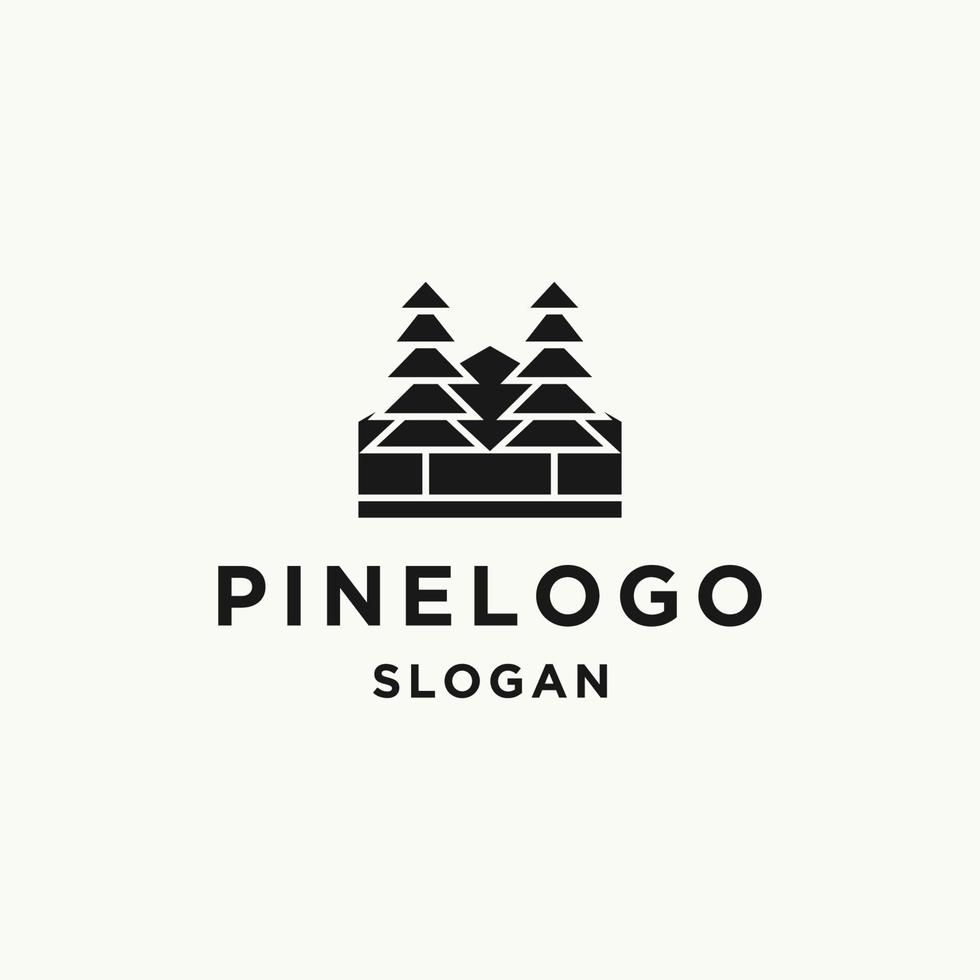 plantilla de diseño de icono de logotipo de pino vector