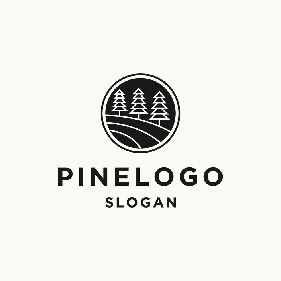 Pine logo icon design template vector