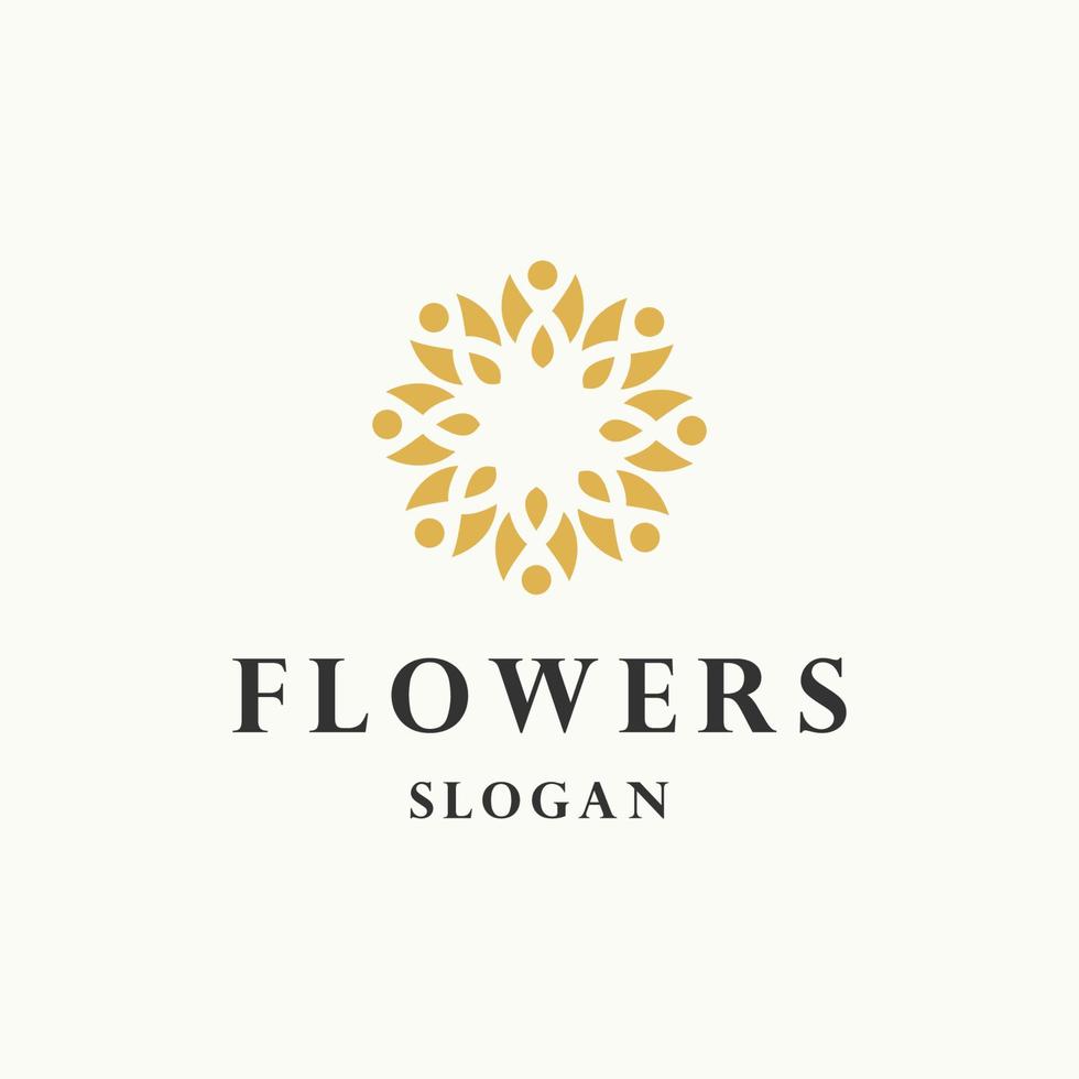 Flowers logo icon flat design template vector