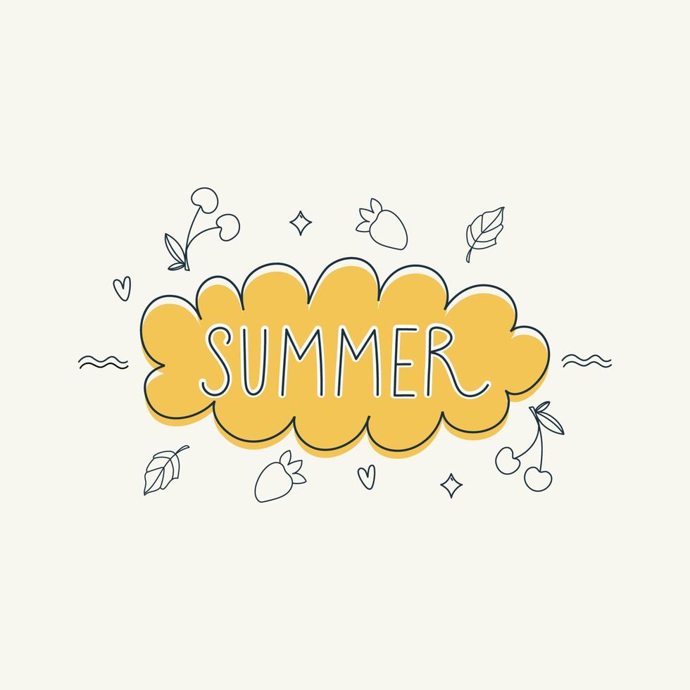 Hand drawn summer illustrations. Trendy design for summer beach party invitation, bar menu of alcohol drinks, cocktail card. Vector illustration.