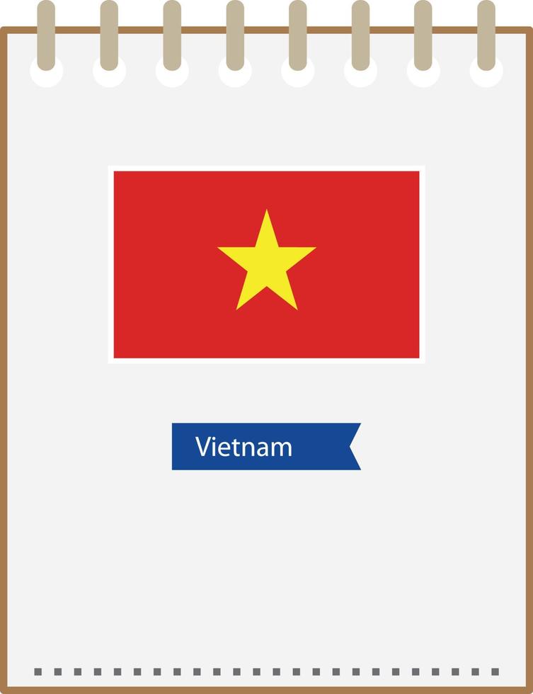 Bloc de notas con la bandera de vietnam vector