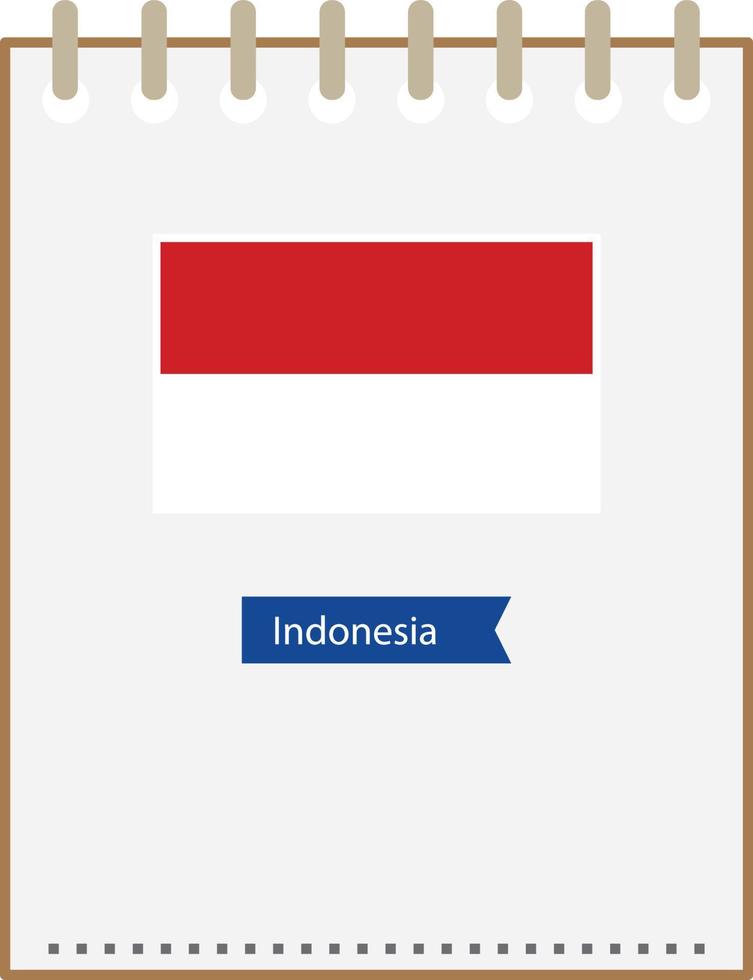 bloc de notas con la bandera de indonesia vector