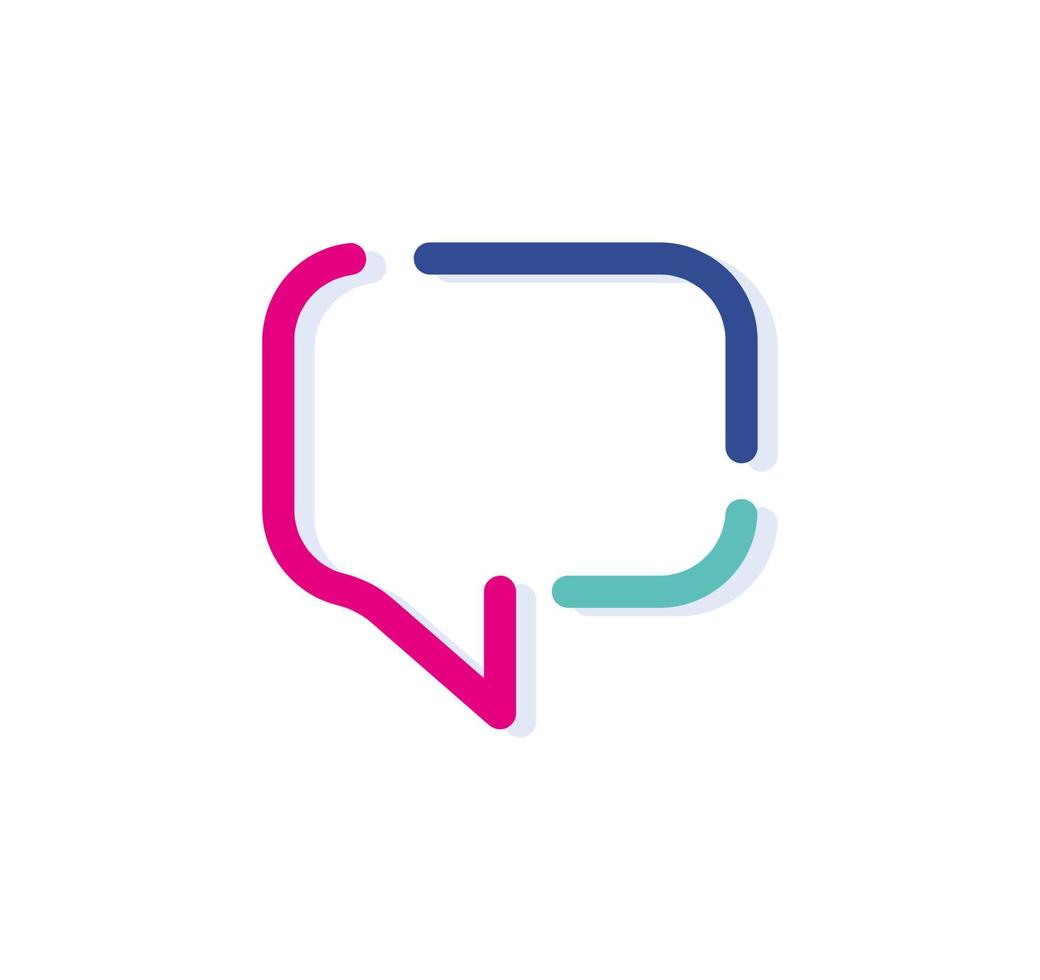 Abstract colorful speech bubble logoicon. Modern lines with new pop