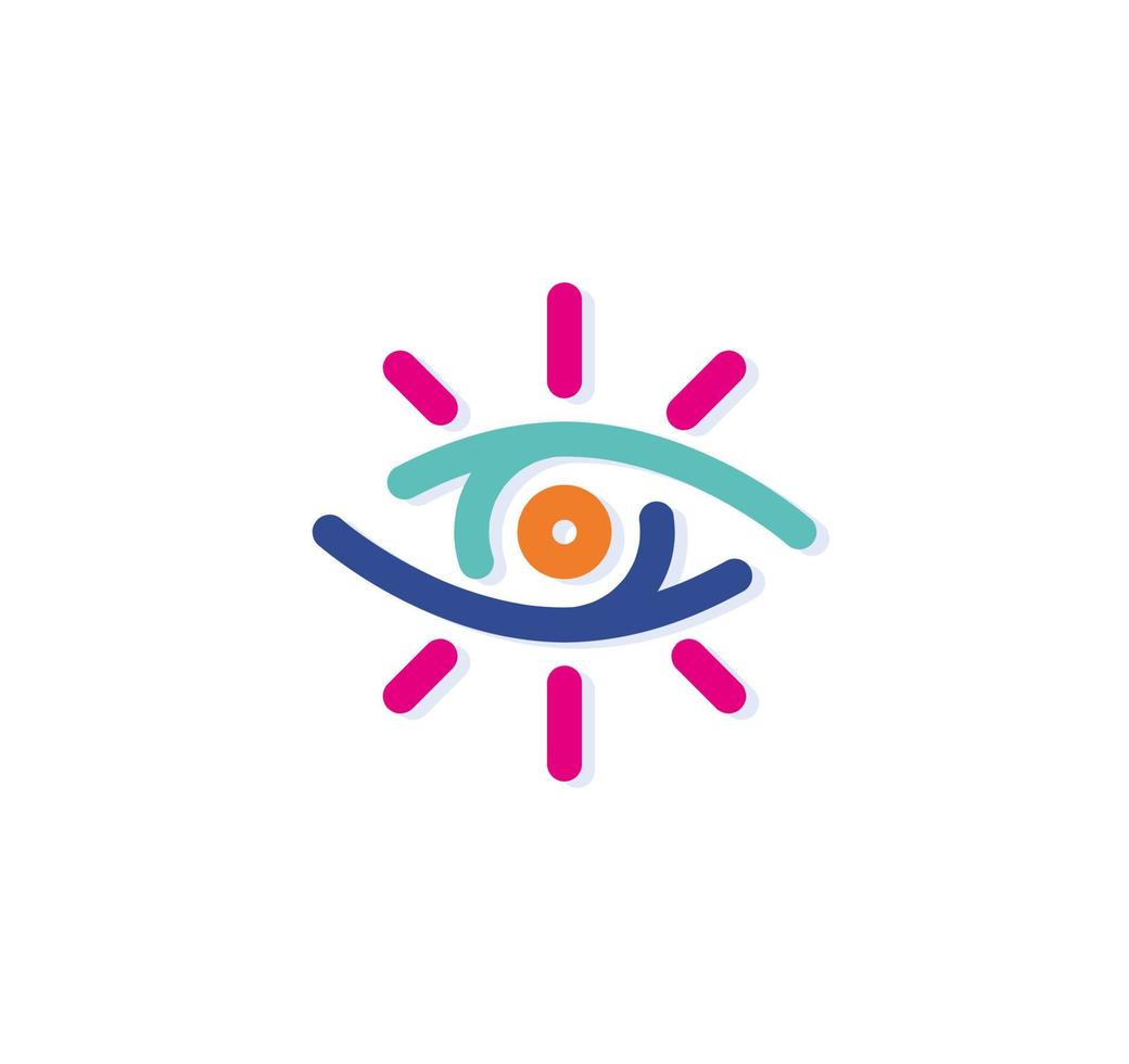 Abstract eye colorful logo-icon. Modern lines with new pop art colors. Bold line clean style template set. vector