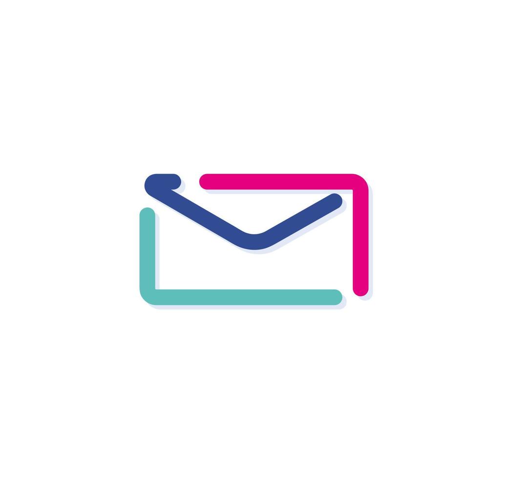 Abstract mail colorful logo-icon. Modern lines with new pop art colors. Bold line clean style template set. vector