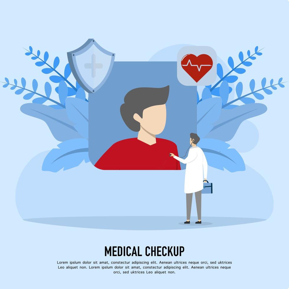 Medical record concept Vector illustration. Medical diagnosis, medical history, patient card. Modern flat design graphic elements for websites, web banners, web pages, templates, infographics, etc.
