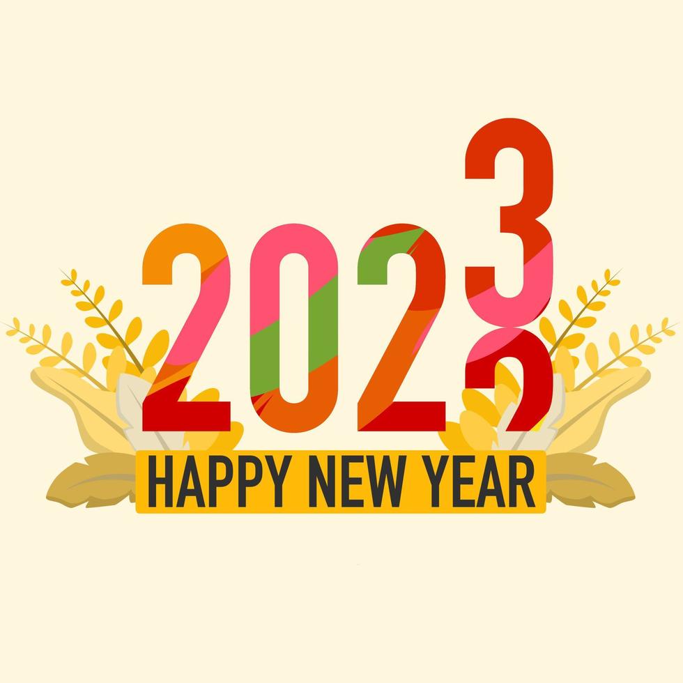 Happy New Year 2023 vector illustration for brochure, card, banner design template. Vector illustration. can be used holiday decorations, cards, posters, banners, flyers