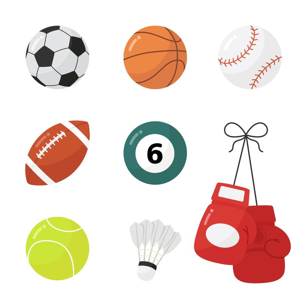 Cartoon sport balls set. vector