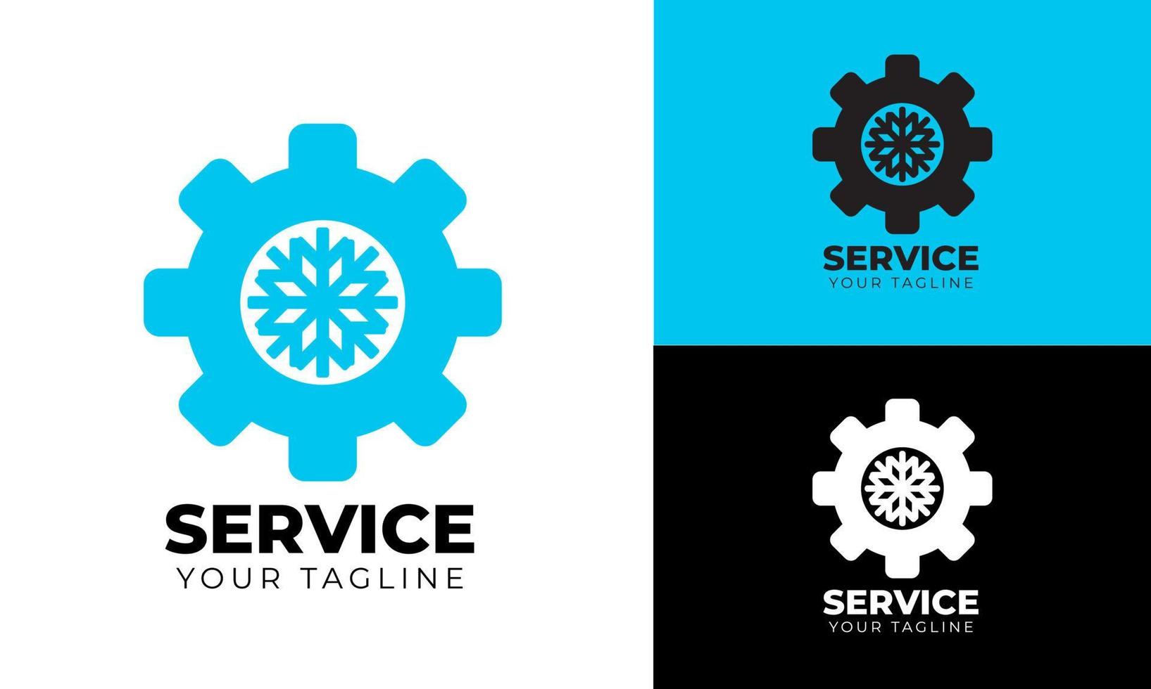 Flat design home air conditioning service logo template vector