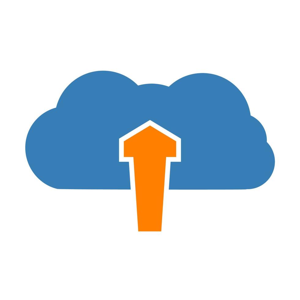 Upload cloud icon. Vector illustration.