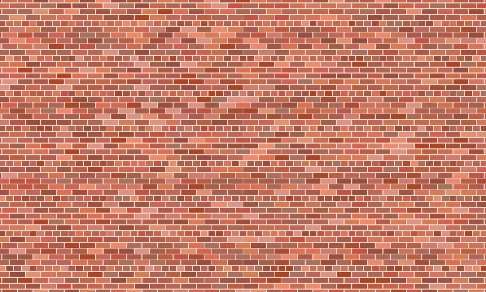 Red brick wall background. Vector illustration