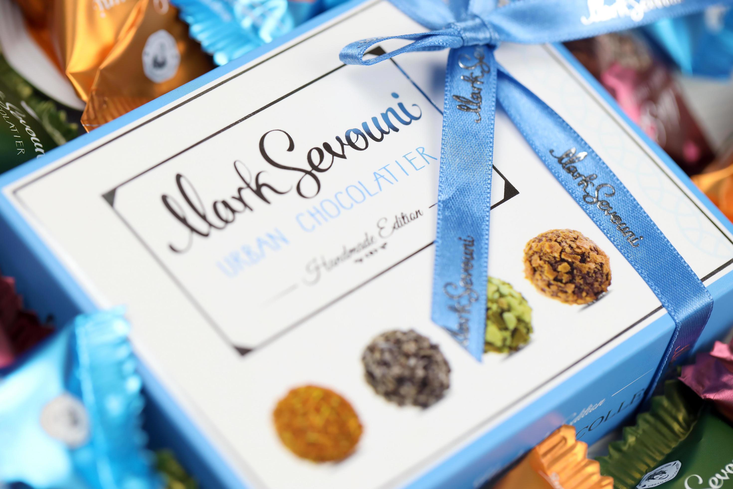 KHARKOV, UKRAINE - MAY 12, 2022 Mark Sevouni urban chocolatier handmade ...