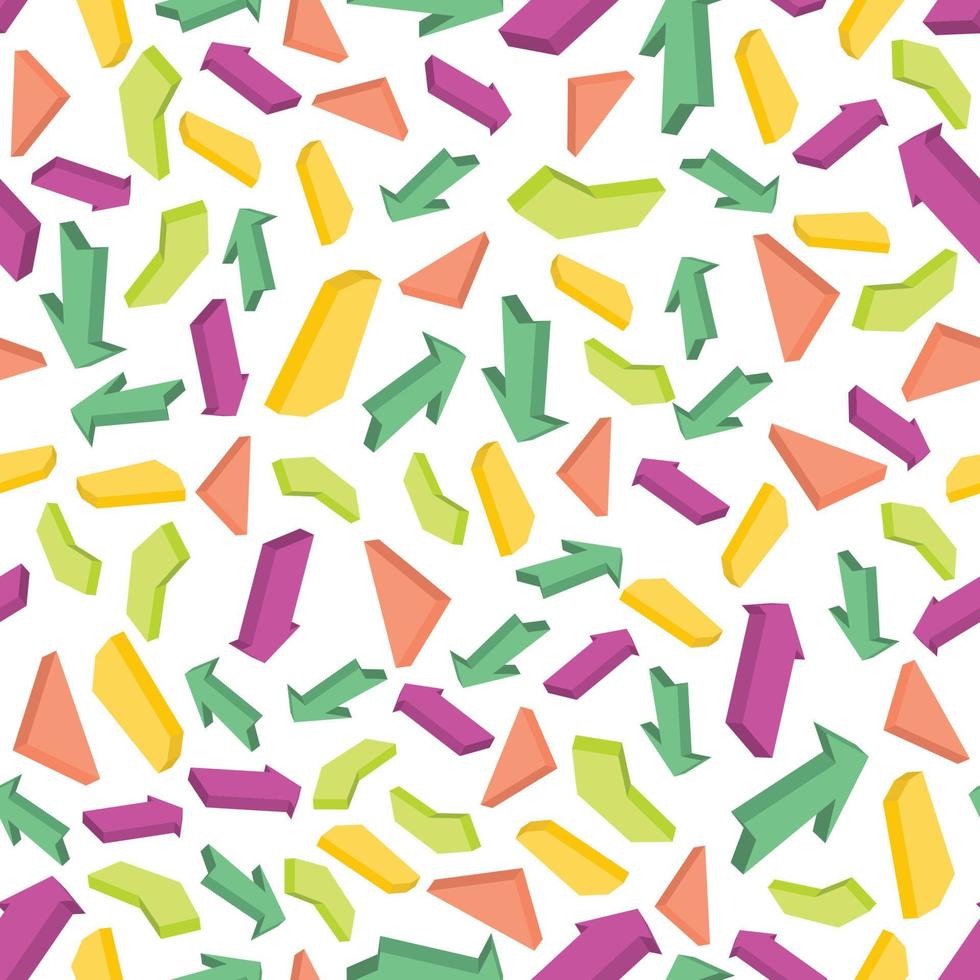 Seamless pattern with colorful isometric arrows. Vector illustration