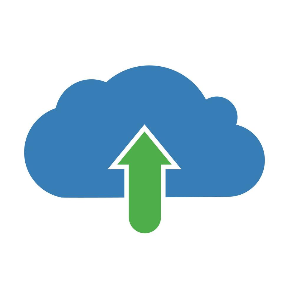 Upload cloud icon. Vector illustration.