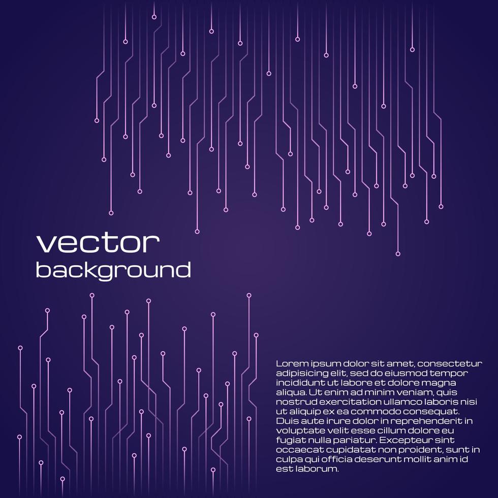fondo azul oscuro tecnológico abstracto con elementos del microchip. textura de fondo de placa de circuito. ilustración vectorial vector
