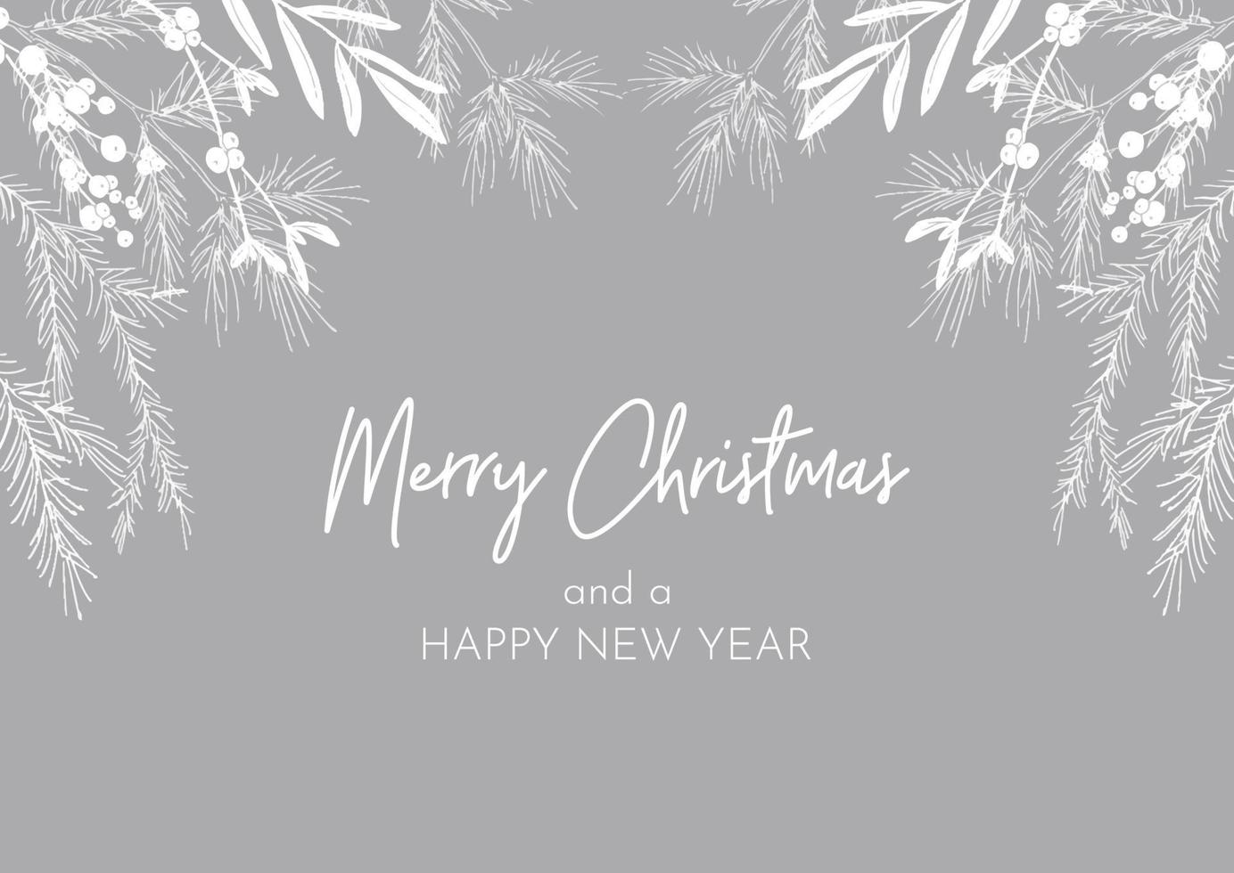 decorative hand drawn Christmas card background vector
