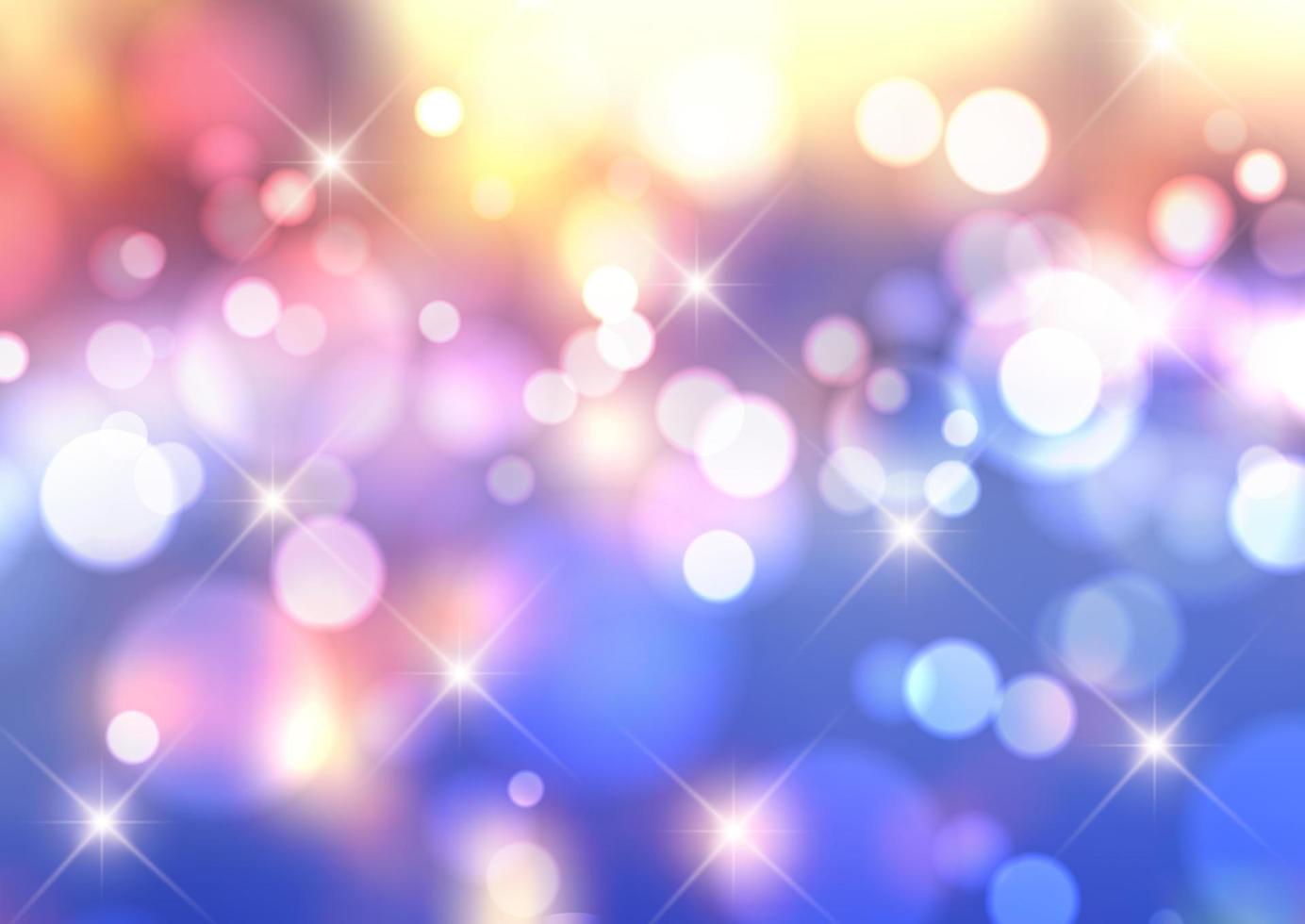 christmas background with bokeh lights and stars vector