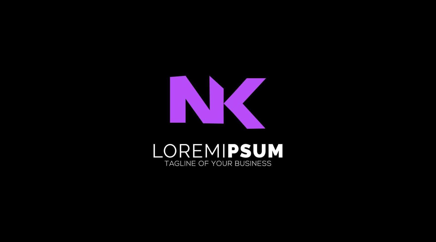 Modern Letter NK Logo design Icon symbol Vector Template