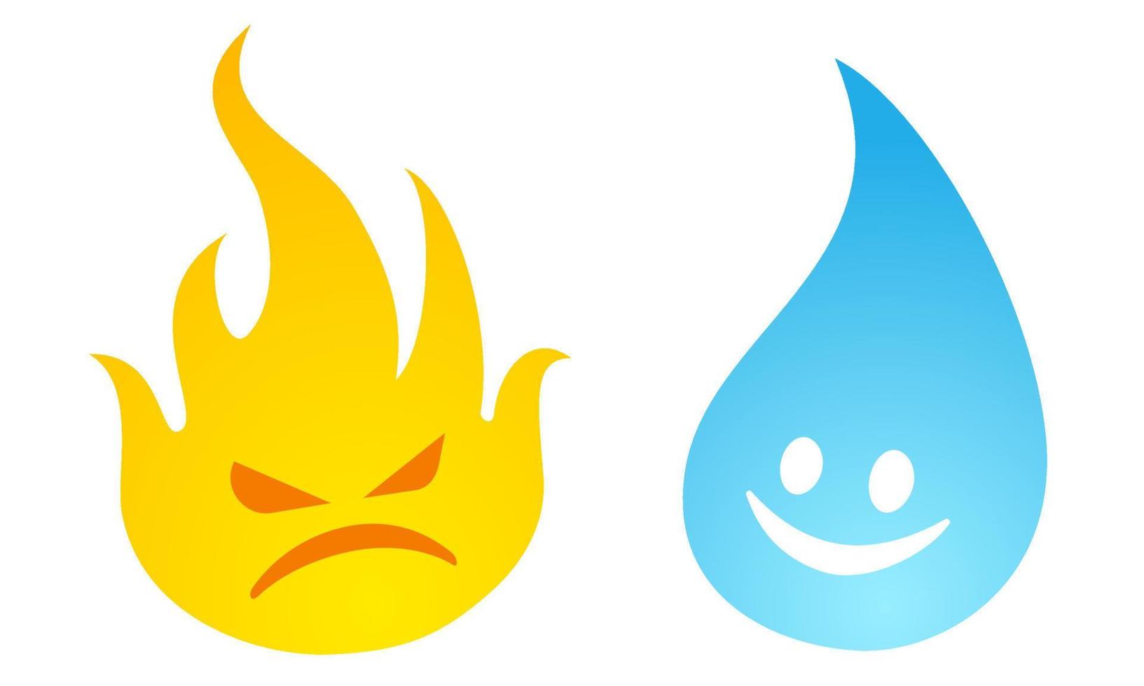 fuego y agua. vector