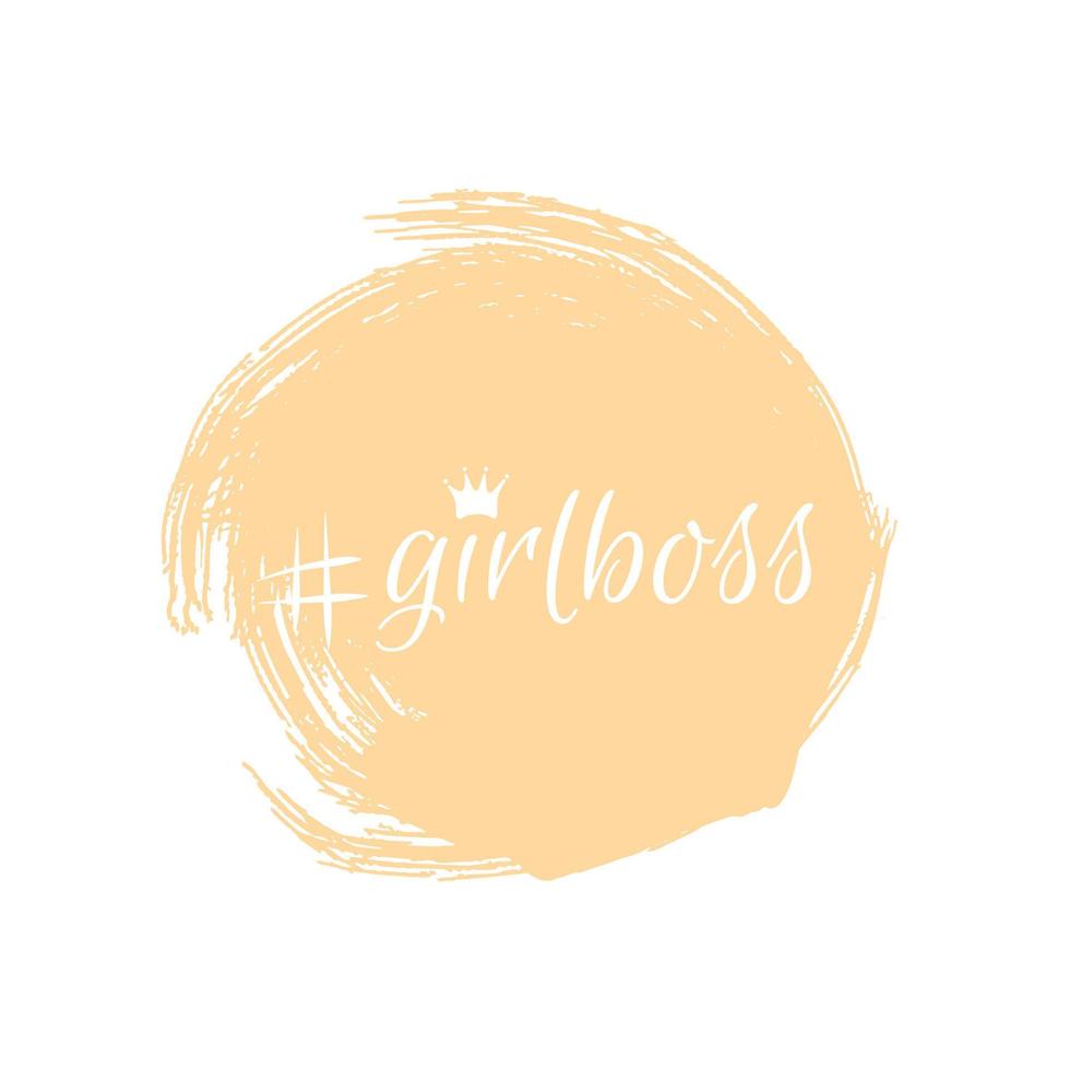 Girl boss lettering card isolated on white background. T-shirt sublimation print template. Successful business lady concept. vector
