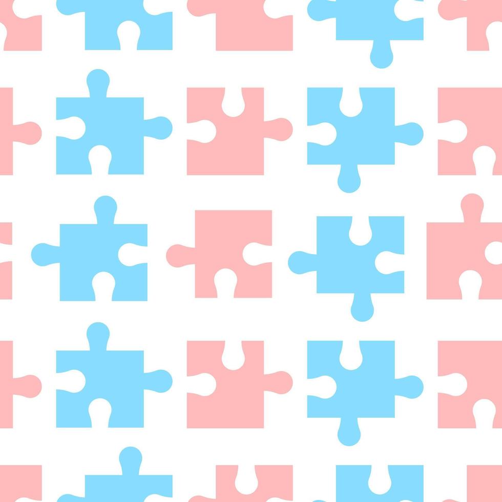 Puzzle shape seamless pattern. Simple doodle background. Fashion fabric print template. Nursery room wallpaper template. vector