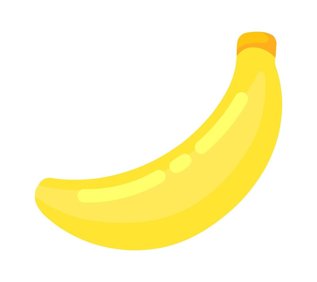 colorido icono de fruta de plátano de dibujos animados aislado sobre fondo blanco. Doodle simple vector verano comida jugosa. paquete de jugo o elemento de diseño de logotipo.