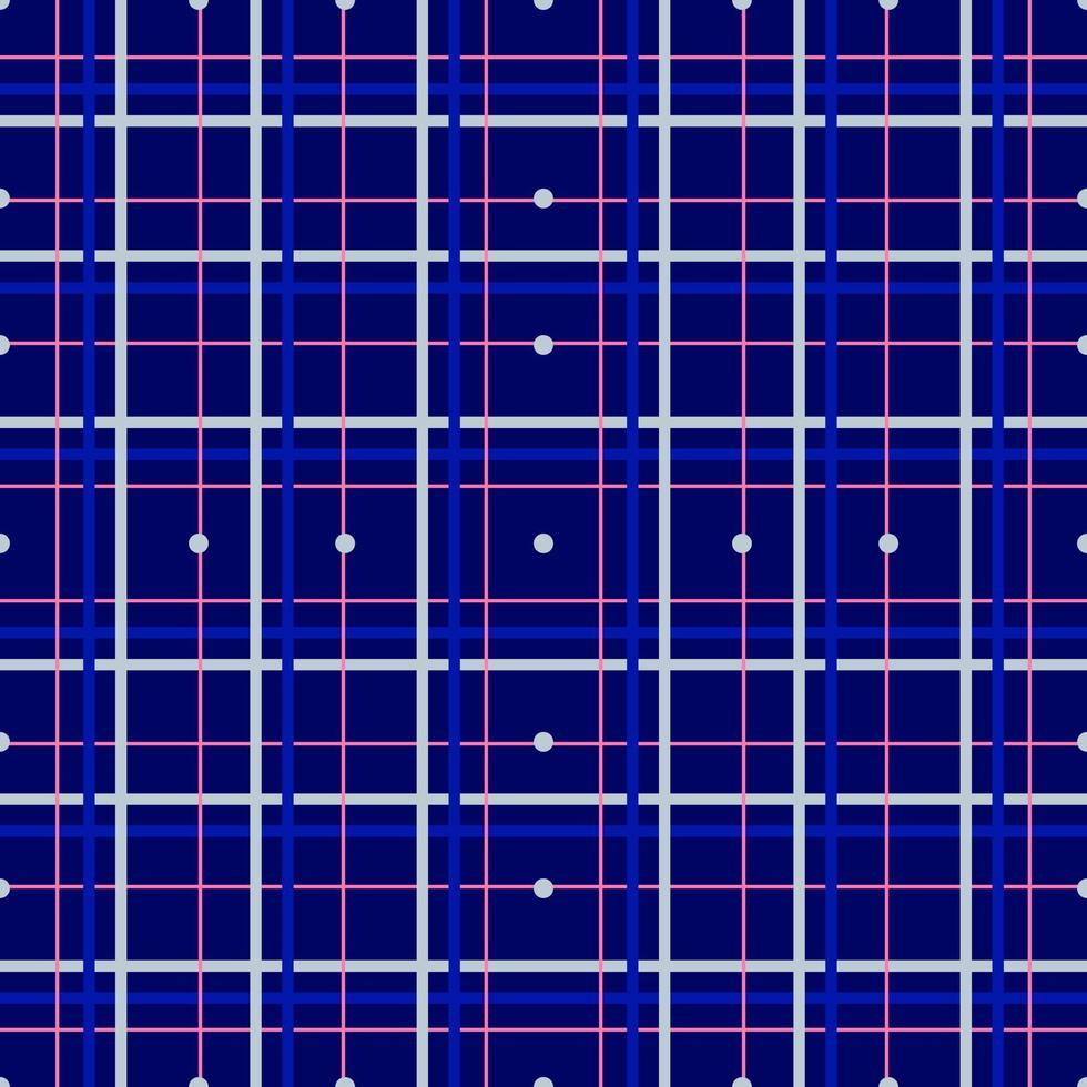 patrón sin costuras a cuadros azules. plantilla de impresión de tela vectorial. adorno de cuadros estilo escocés. fondo de alfombra a rayas geométricas. vector