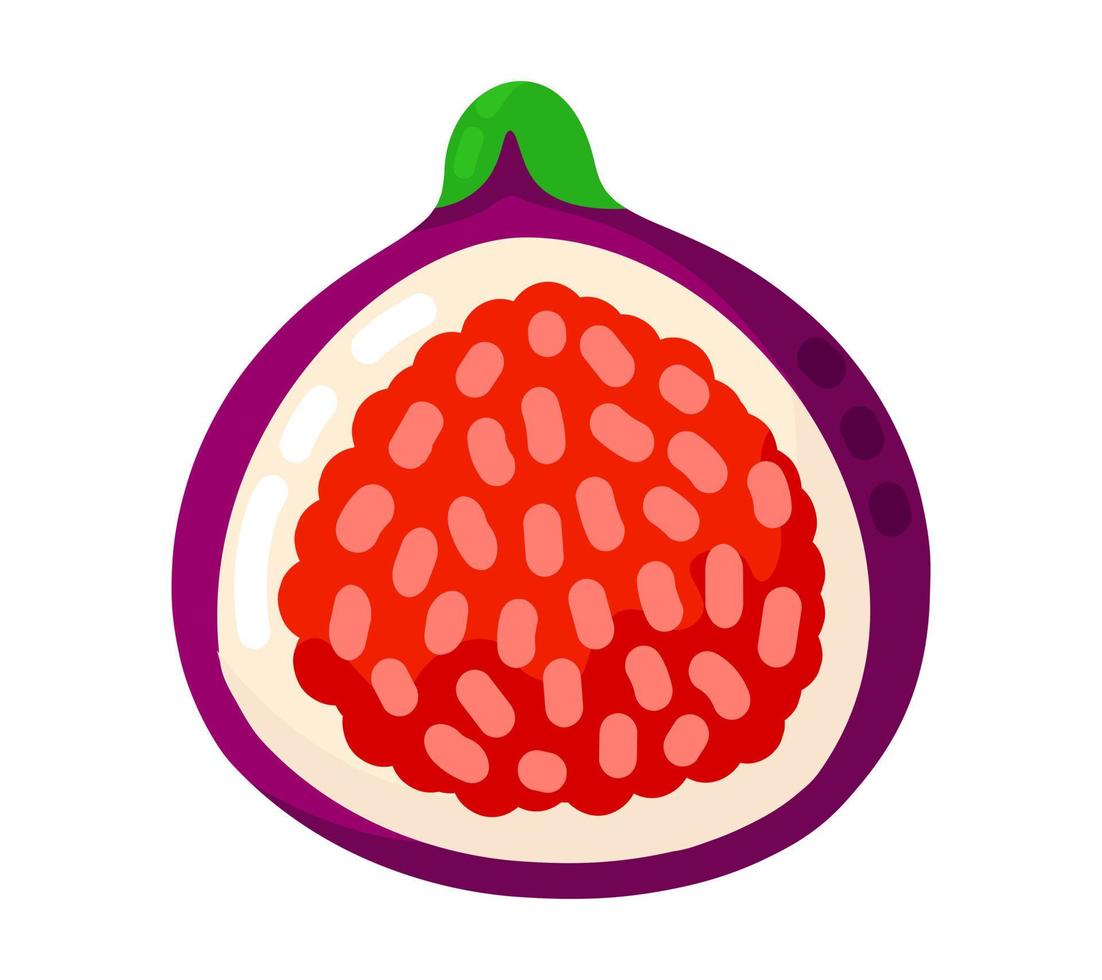 icono de fruta de higos de dibujos animados coloridos aislado sobre fondo blanco. Doodle simple vector verano comida jugosa. paquete de jugo o elemento de diseño de logotipo.