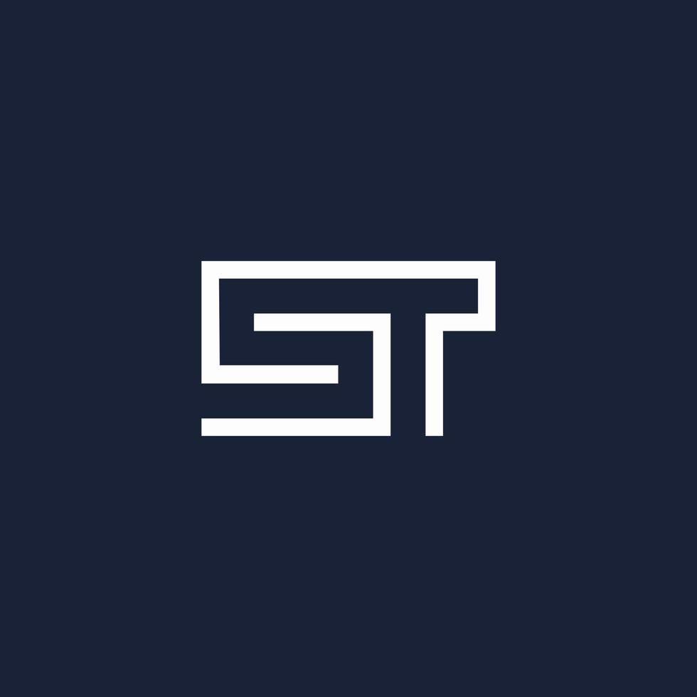 initial letter ST line logo vector