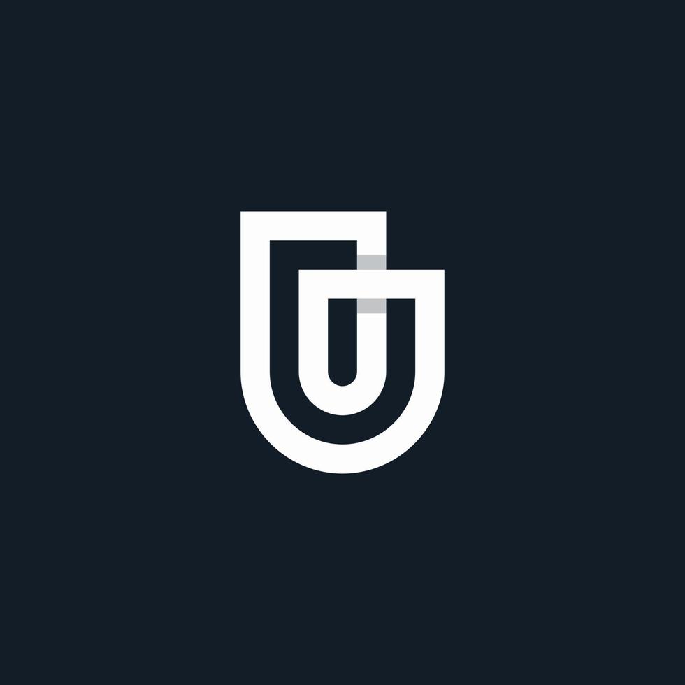 initial letter U line logo vector