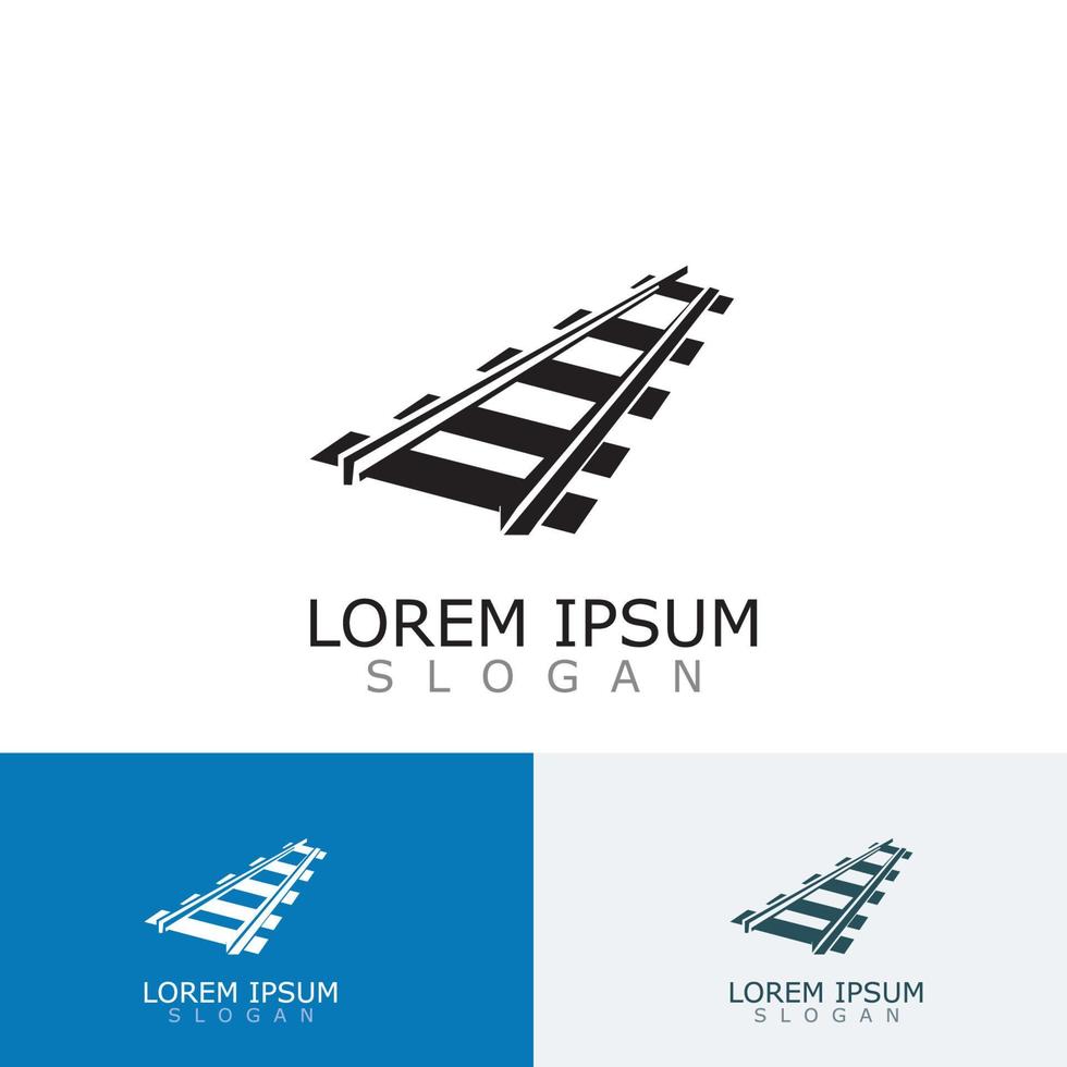 Railway Track logo image railroad design template icon vector