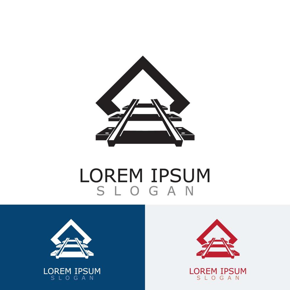 Railway Track logo image railroad design template icon vector