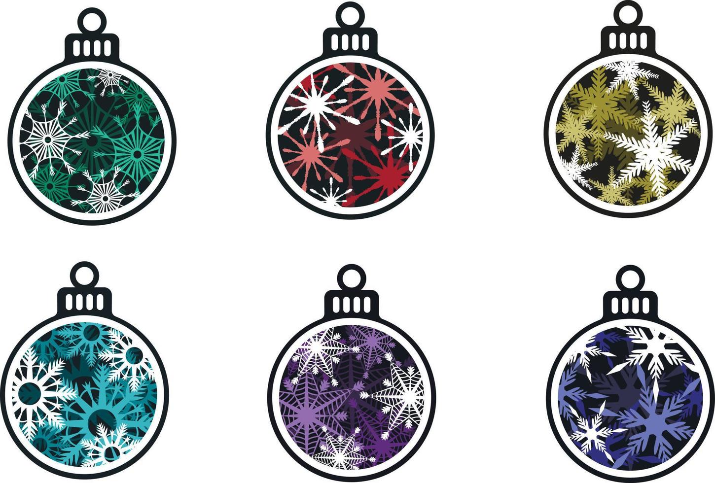 3D Christmas decorations in the form of balls with a volumetric design of snowflakes vector