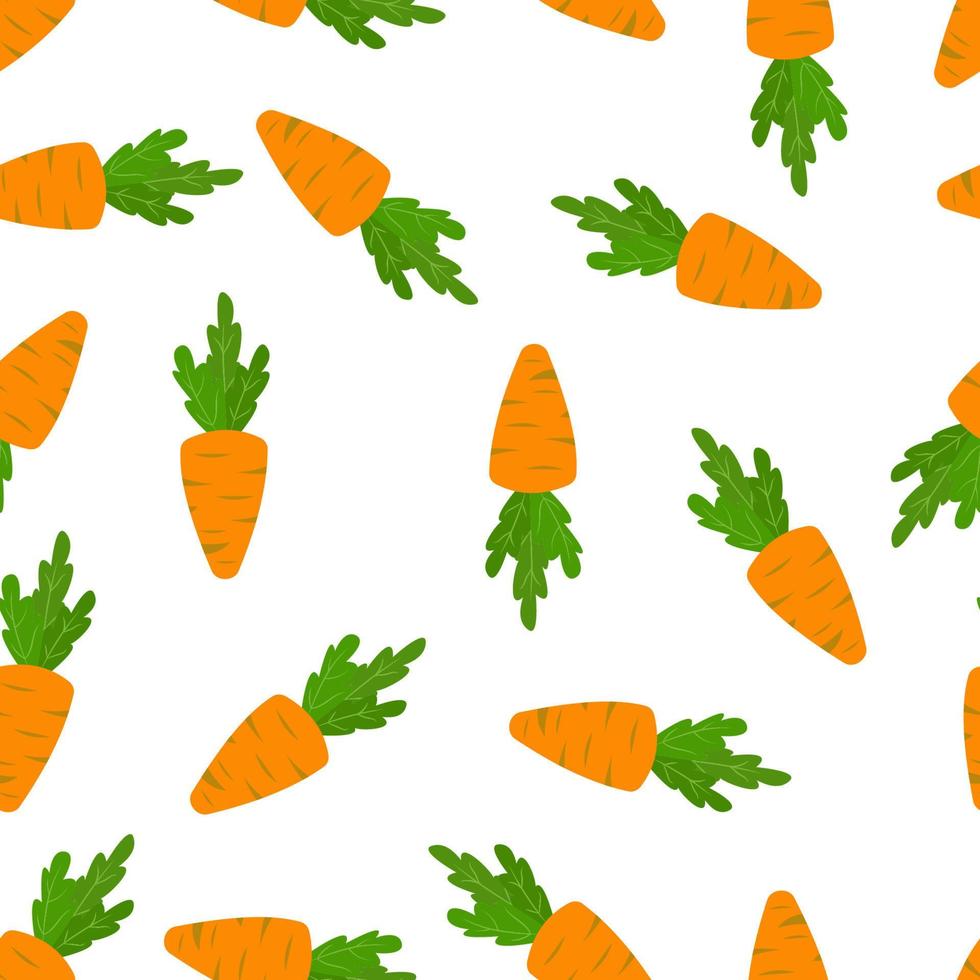 Carrot Vegetable Seamless Pattern .pattern for Easter.  Endless pattern can be used for ceramic tile, wallpaper, linoleum, textile, web page background. Kitchen and restaurant design for fabrics vector