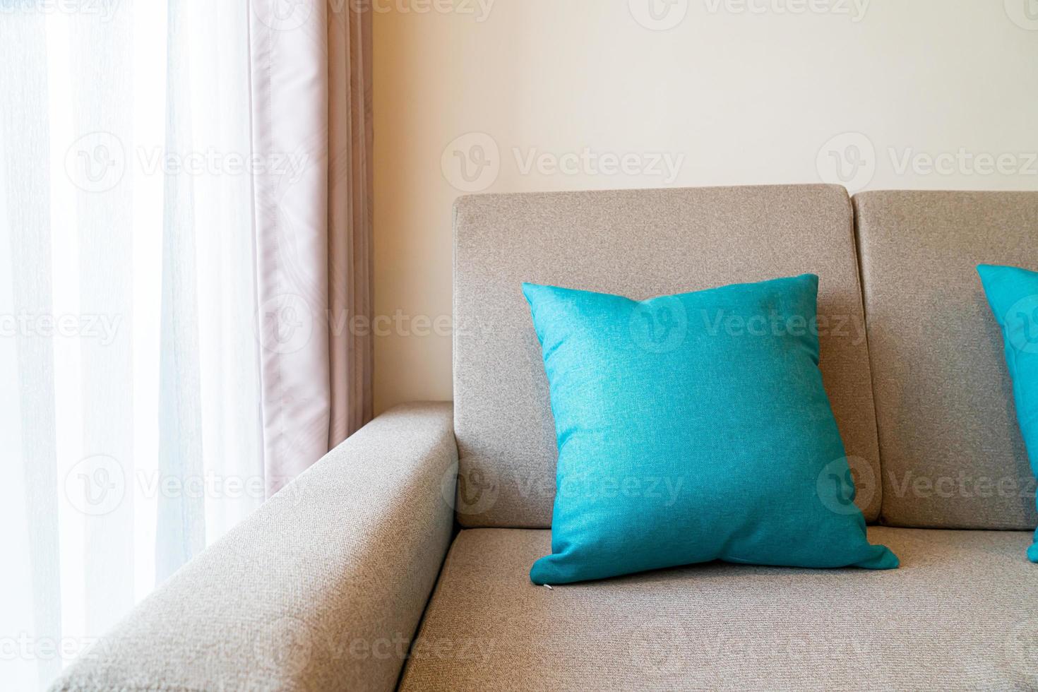 comfortable pillows decoration on sofa photo