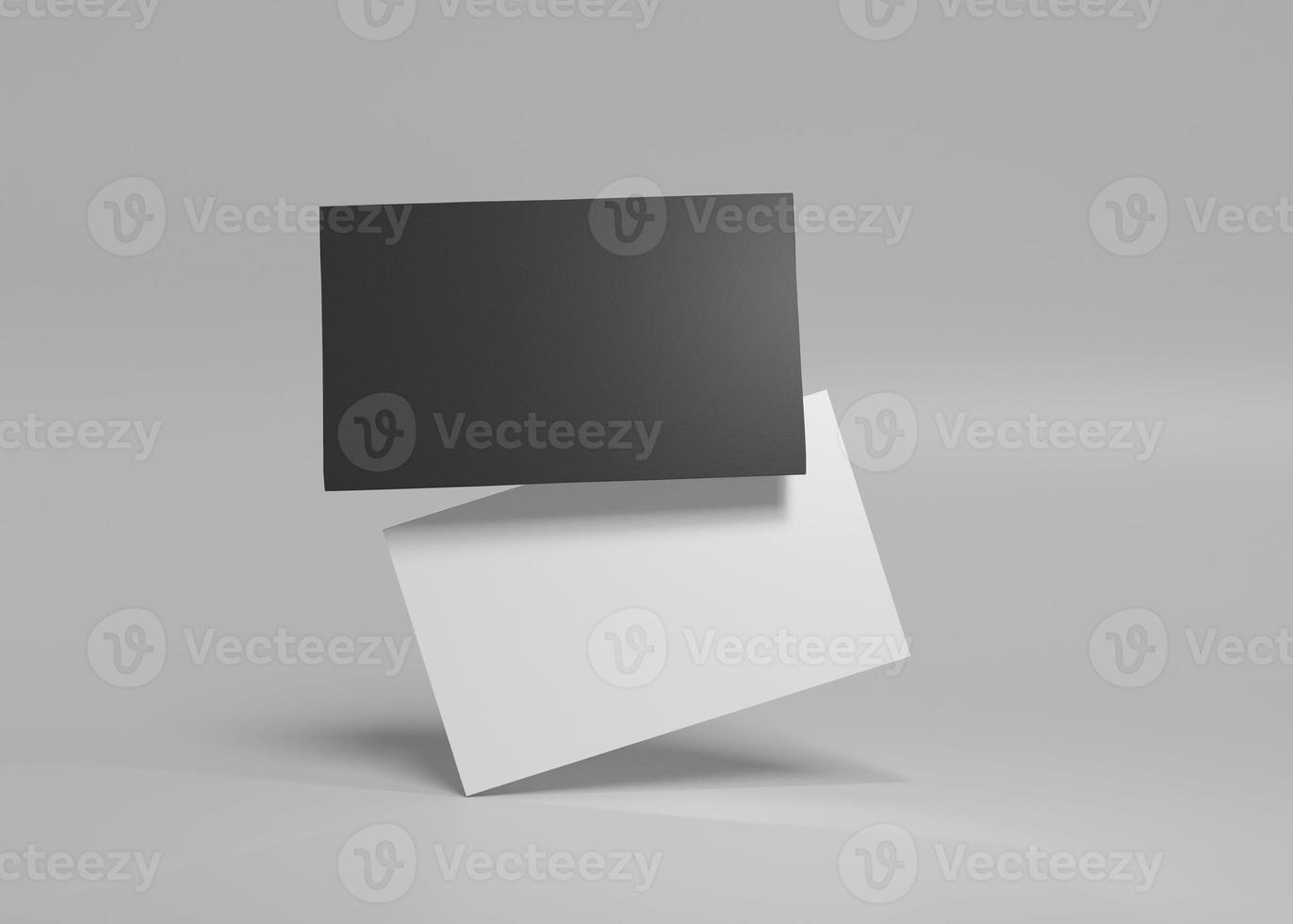 Mockup for business cards for branding presentations with gray background photo