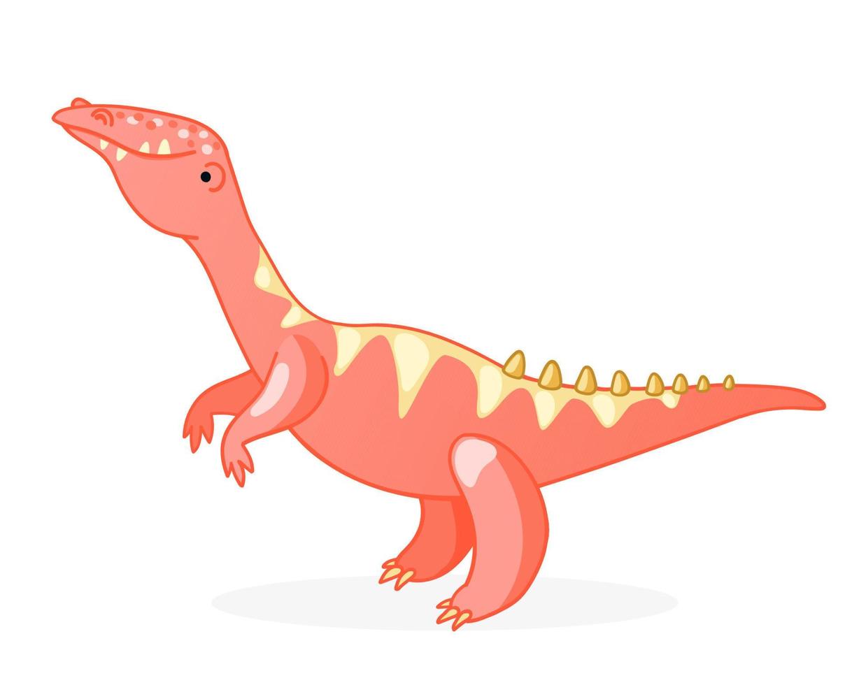 linda ilustración vectorial de dibujos animados de dinosaurios. vector