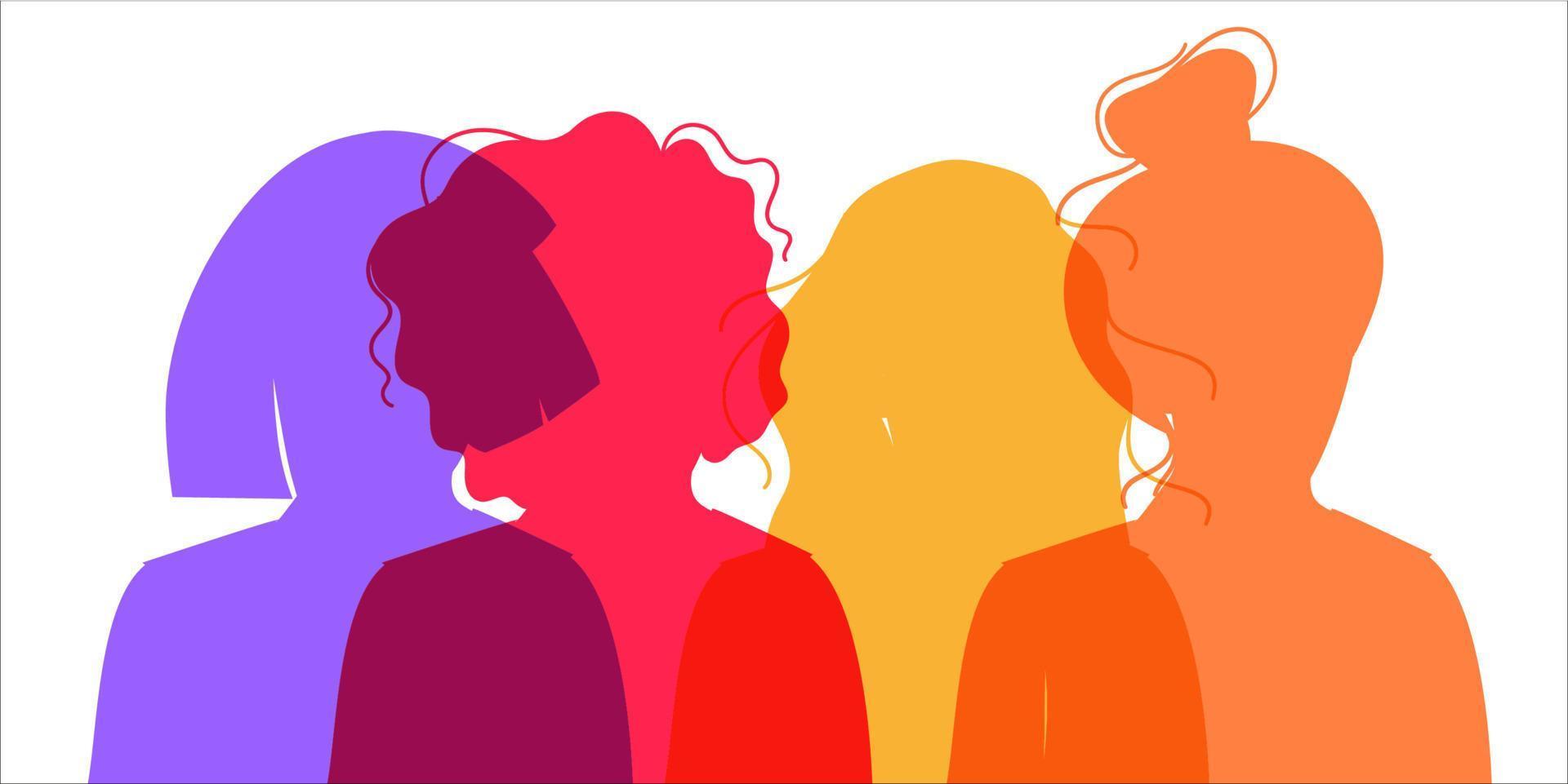 silueta de mujer de diferentes vector