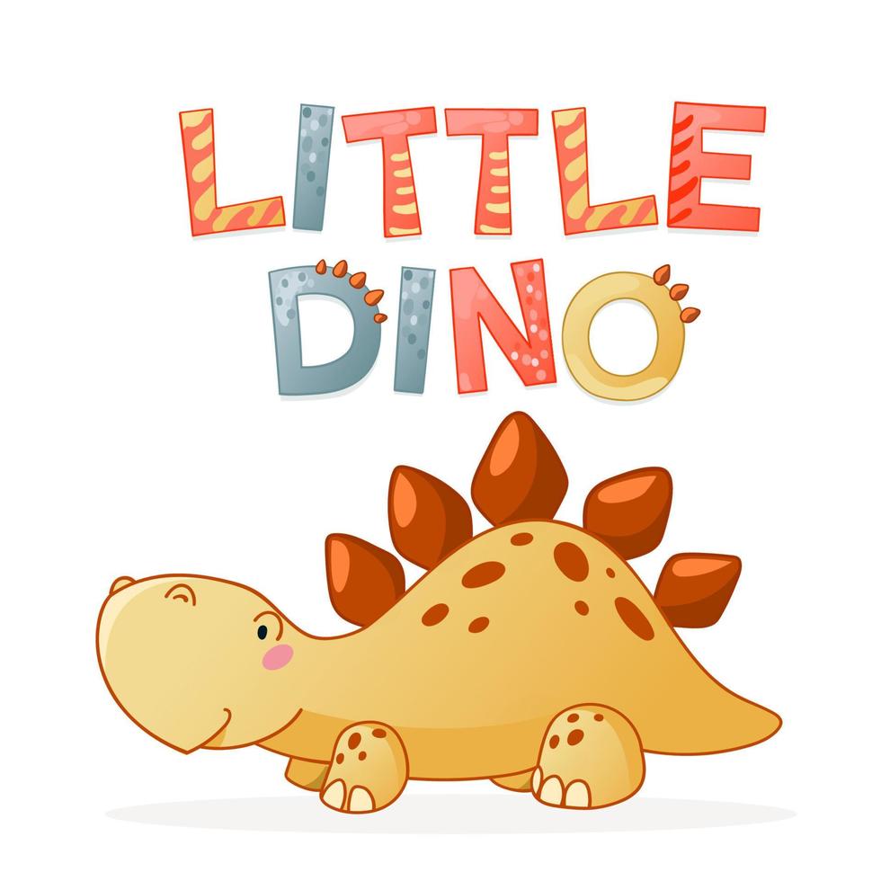 linda ilustración vectorial de dibujos animados de dinosaurios. vector