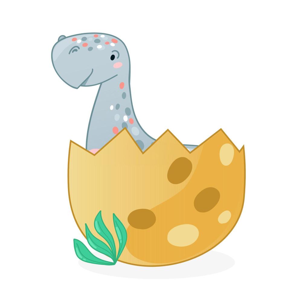 Lindo huevo punteado de dinosaurio de dibujos animados. vector