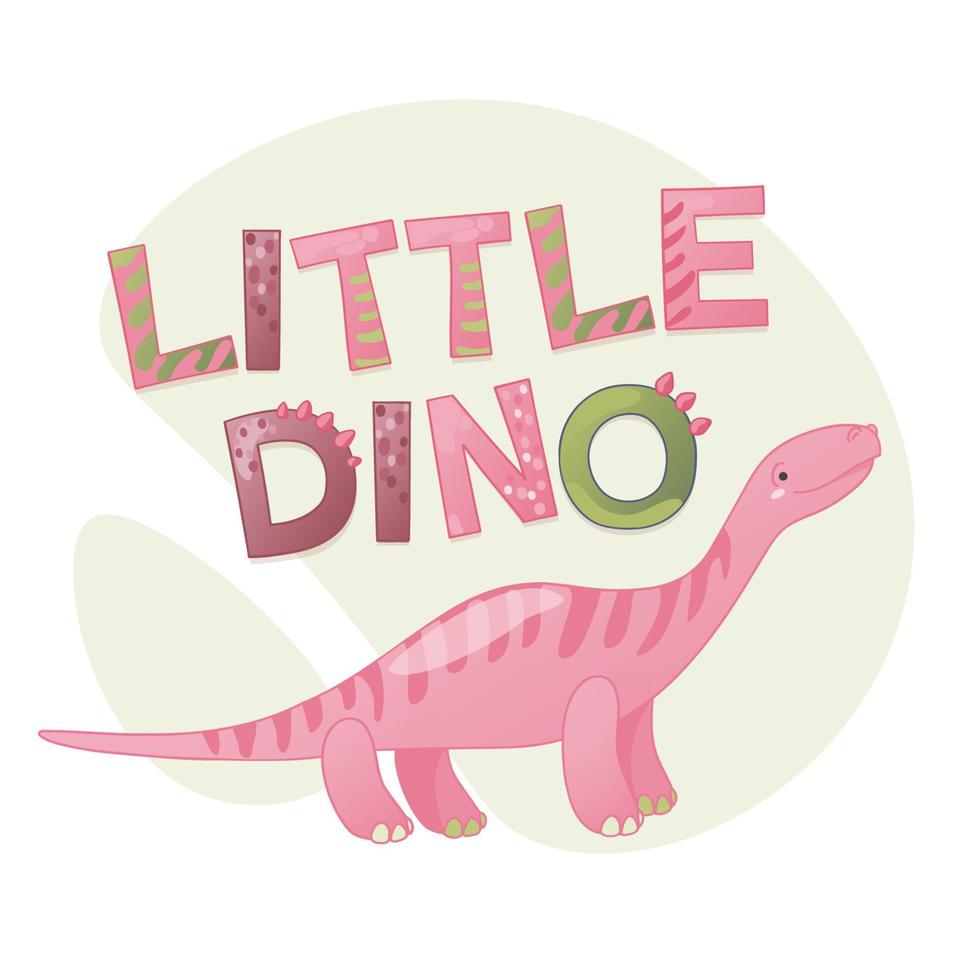 linda ilustración vectorial de dibujos animados de dinosaurios. vector