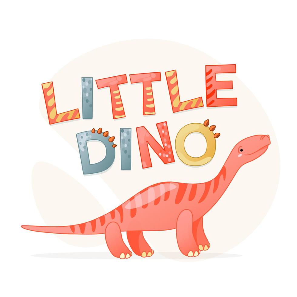 Cute dinosaur cartoon vector illustration.