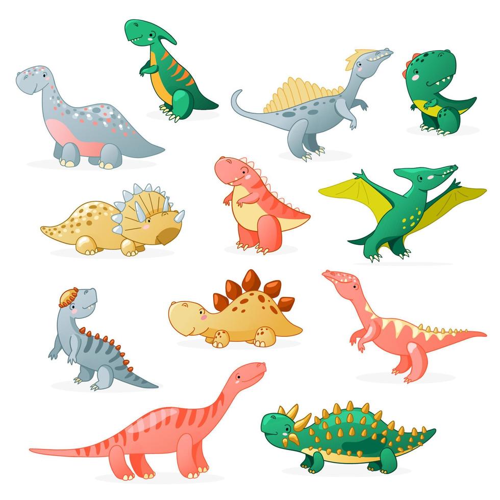 dinosaurio de dibujos animados lindo. vector