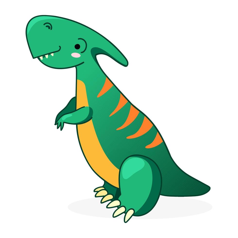 Cute dinosaur cartoon vector illustration.