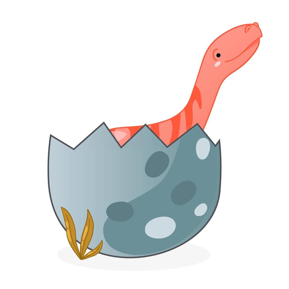 Cute cartoon dinosaur dotted egg. vector