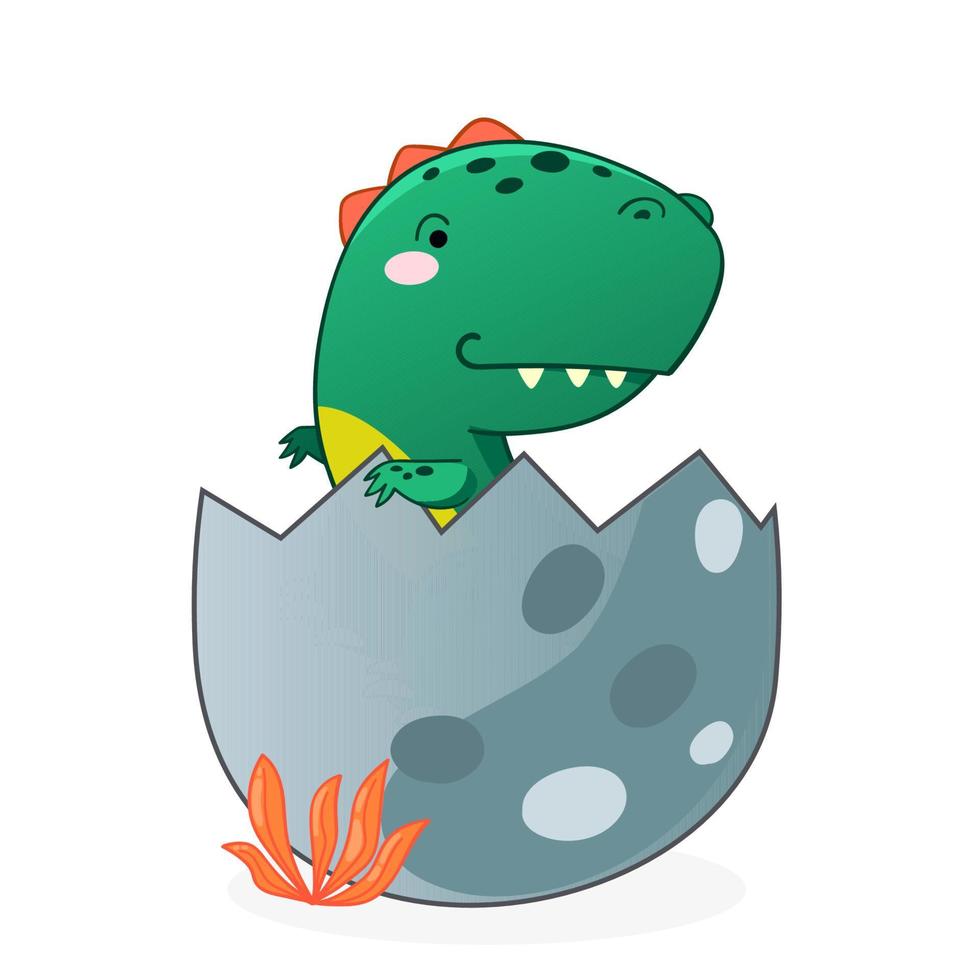 Cute cartoon dinosaur dotted egg. vector