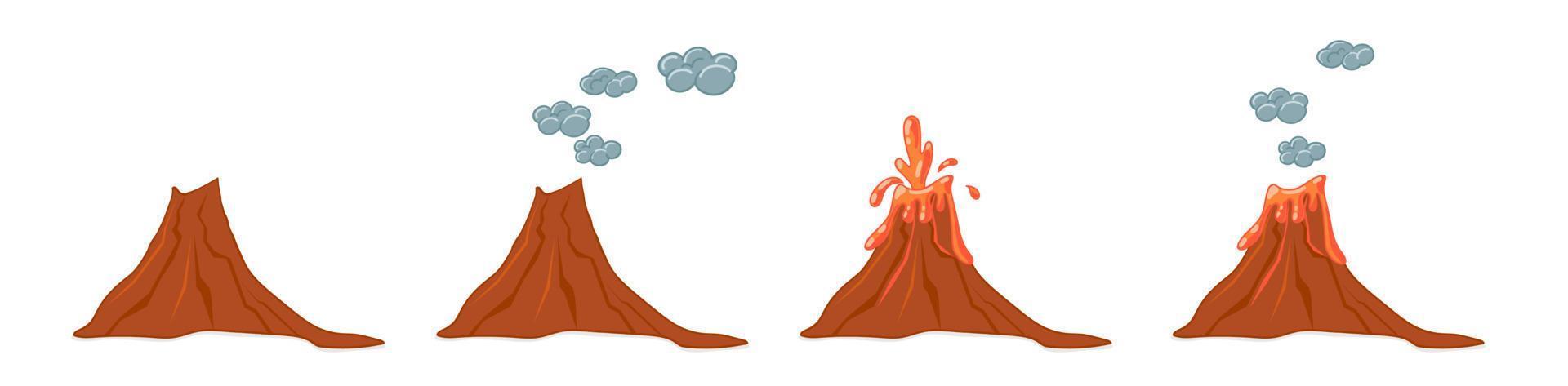 Cartoon Volcano erupting vector